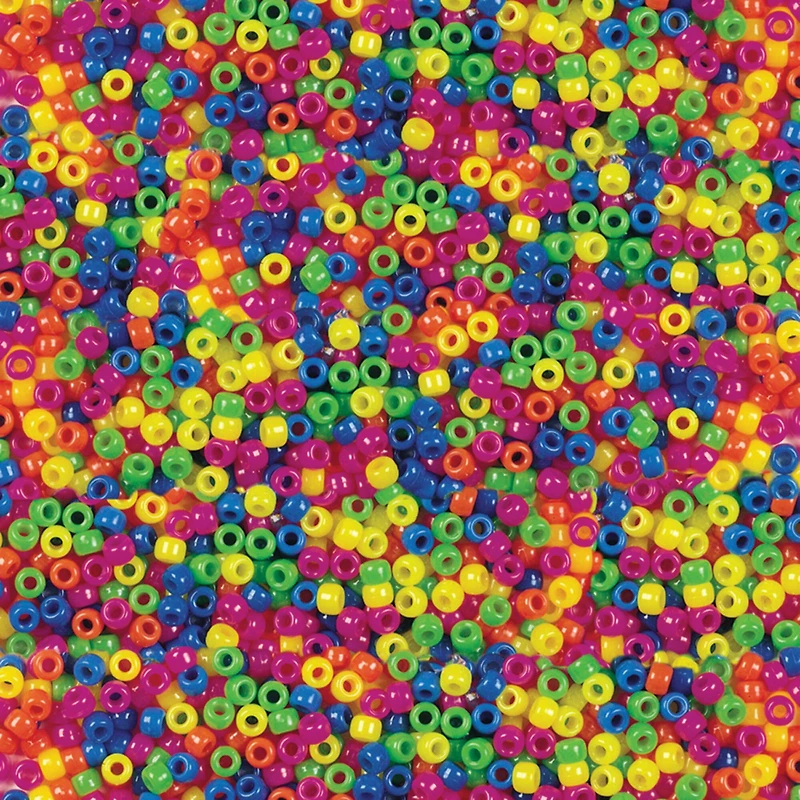 Creativity Street Neon Pony Beads, 6mm x 9mm