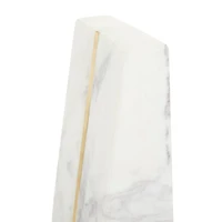 CosmoLiving by Cosmopolitan White Marble Glam Bookends, 6" x 3" x 2"