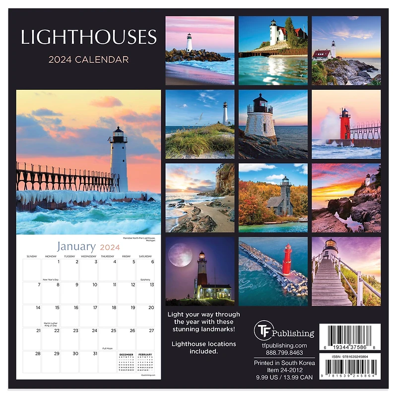 TF Publishing Lighthouses Mini Calendar