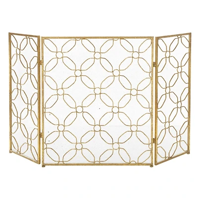 Gold Metal Contemporary Fireplace Screen