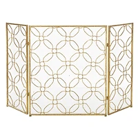 Gold Metal Contemporary Fireplace Screen