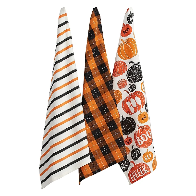 DII® Pumpkin Boo! Dishtowel Set