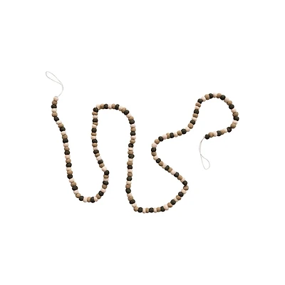 Hello Honey® 6ft. Cream & Brown Wool Felt Ball Garland