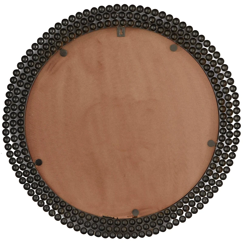 CosmoLiving by Cosmopolitan Black Metal Ball Wall Mirror with Beaded Detailing 32" x 1" x 32"