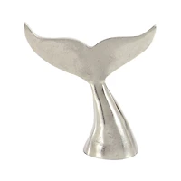 Silver Aluminum Coastal Whale Fluke Sculpture Set