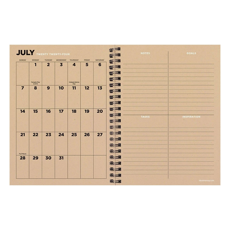 TF Publishing 2024-2025 Medium Ombre Woods Spiral Weekly Monthly Planner