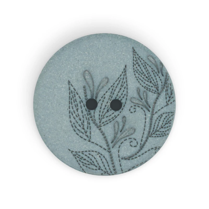 Dritz® 28mm Dark Turquoise Recycled Hemp Round Floral Button, 3ct.