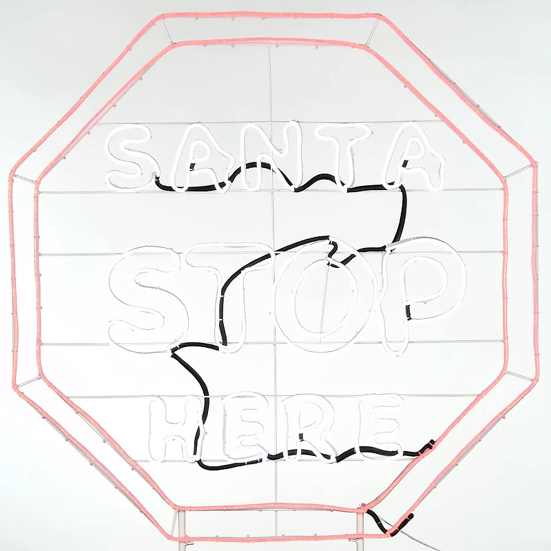 44'' Santa Stop Here LED Light Strip Sign