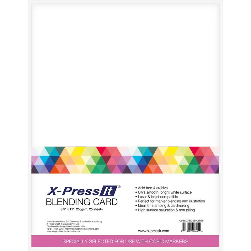 X-Press® 8.5" x 11" White Blending Cards, 25ct.