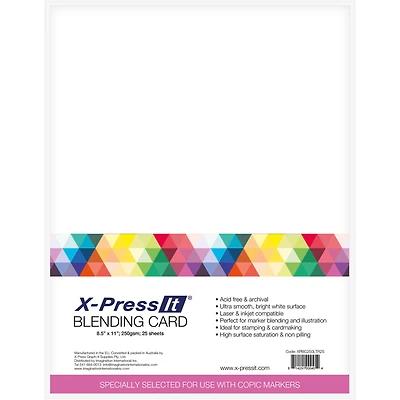 X-Press® 8.5" x 11" White Blending Cards, 25ct.