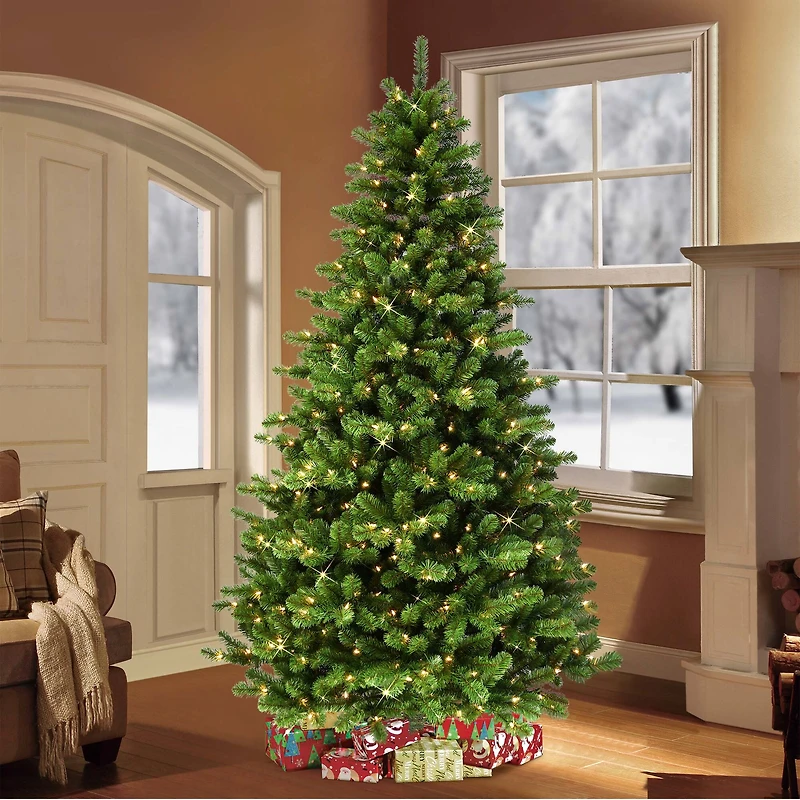 7.5ft. Pre-Lit Vermont Spruce Artificial Christmas Tree, Clear Lights