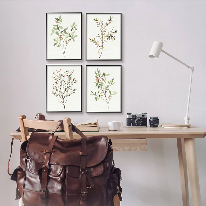 Stupell Industries Soft Farmhouse Botanicals Charming Wild Foliage Plant Illustration Framed Wall Art
