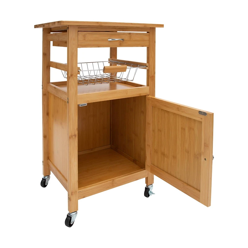Organize It All Bamboo Rolling Kitchen Cart