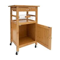 Organize It All Bamboo Rolling Kitchen Cart