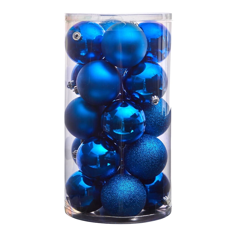 20ct. 3" Blue Shatterproof Christmas Ornaments