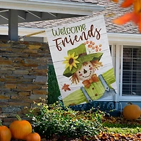 40" x 28" Scarecrow Welcome Friends Fall Harvest Outdoor House Flag