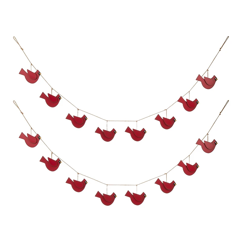Glitzhome® 6ft. Metal Christmas Birds Garland Set