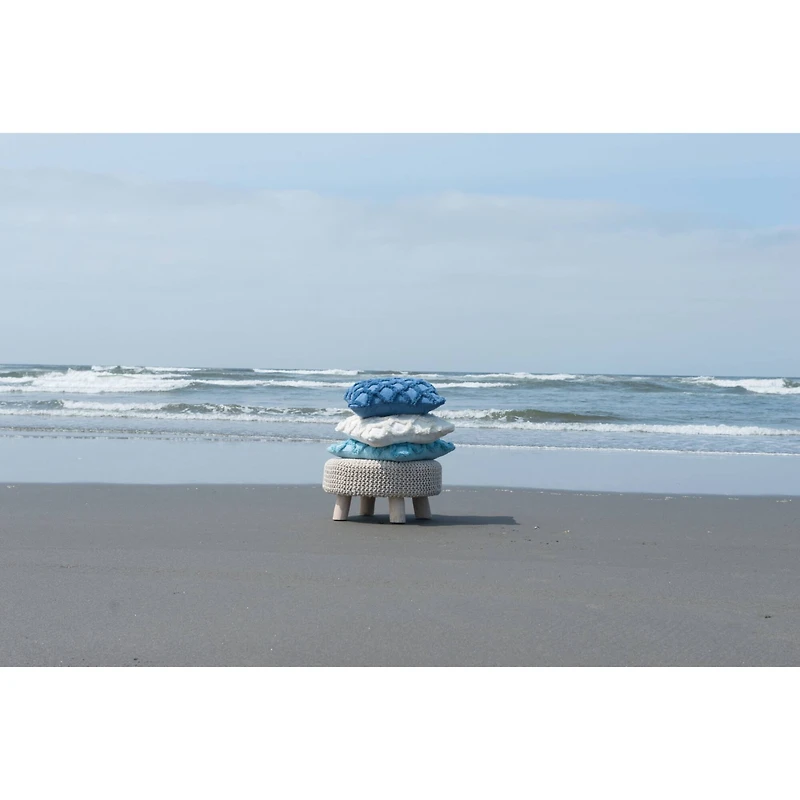 Hello Honey® Light Blue Cotton Chenille Throw Pillow