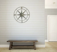 Hello Honey® Metal Compass Wall, Distressed Aqua