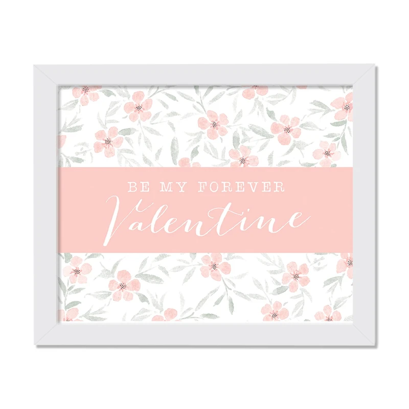 11" x 14" Forever Valentine Floral White Framed Print Wall Art