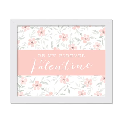 11" x 14" Forever Valentine Floral White Framed Print Wall Art