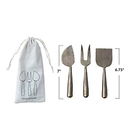 Hello Honey® Antique Gold Artisan Hand-Forged Metal Cheese Server Set