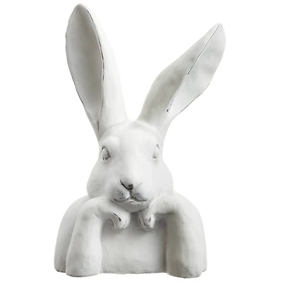 14.5" White Posing Bunny
