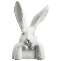 14.5" White Posing Bunny