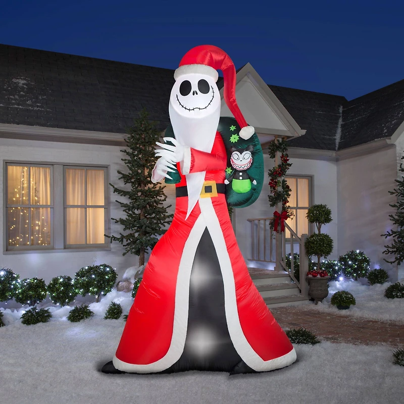10ft. Airblown® Inflatable Giant Christmas Jack Skellington as Sandy Claws