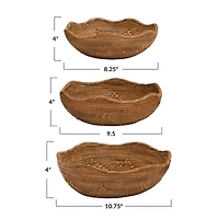 Hello Honey® Decorative Hand-Woven Rattan Bowls Set