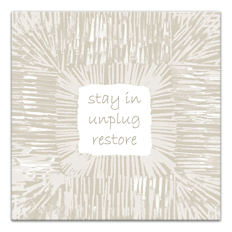 Stay In and Unplug Canvas Wall Art