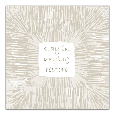 Stay In and Unplug Canvas Wall Art