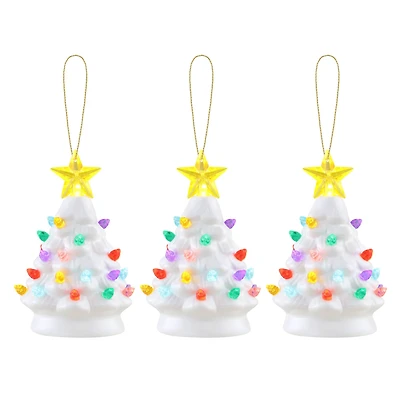 5" LED White Nostalgic Trees Figurine Set