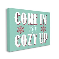 Stupell Industries Come In & Cozy Up Snowflake Phrase Canvas Wall Art
