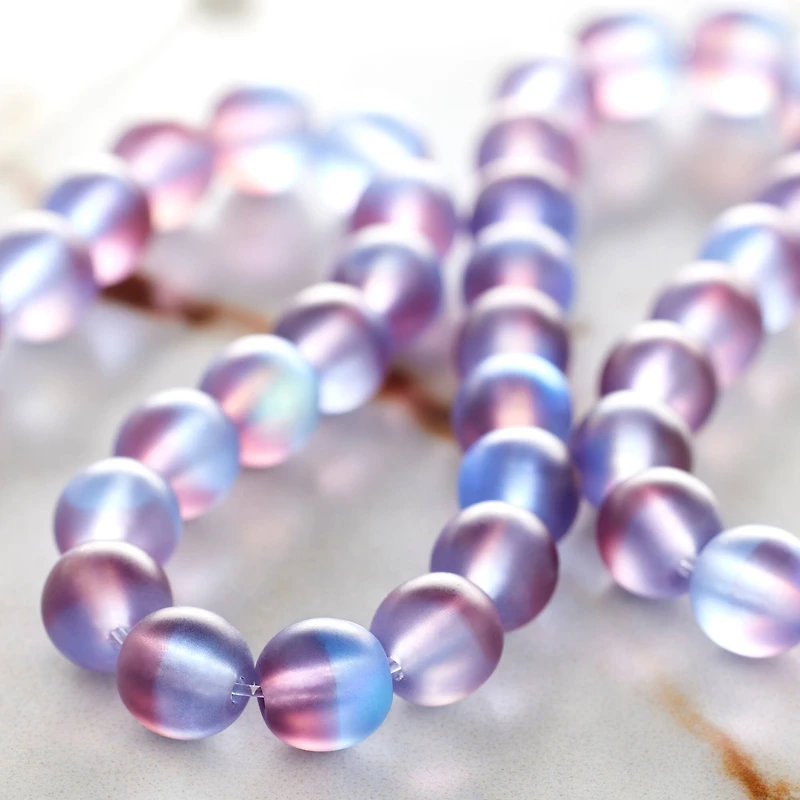 Sapphire & Amethyst Mix Czech Glass Round Beads, 6mm by Bead Landing™