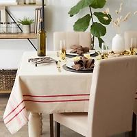 DII® Red French Stripe Tablecloth 70 Round