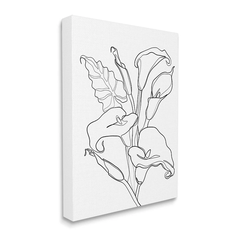 Stupell Industries Calla Lily Floral Stem Modern Minimal Line Drawing Canvas Wall Art