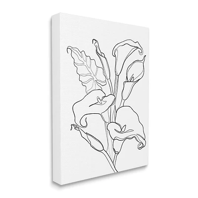 Stupell Industries Calla Lily Floral Stem Modern Minimal Line Drawing Canvas Wall Art