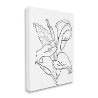 Stupell Industries Calla Lily Floral Stem Modern Minimal Line Drawing Canvas Wall Art