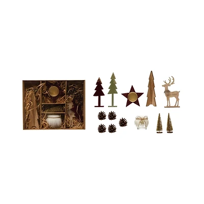 Hello Honey® 13 Piece Faux Fur & Star Candle & Woodland Icons Candle Garden Kit