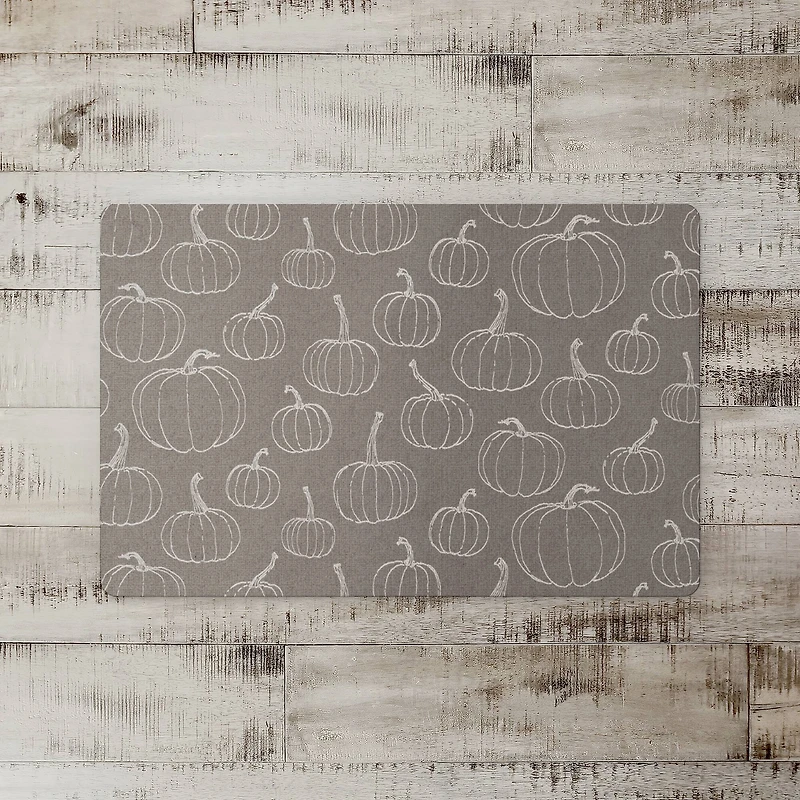 Gray Pumpkin Pattern Floor Mat