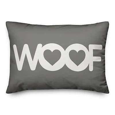 Woof Hearts Throw Pillow