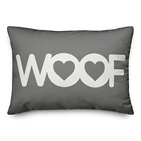 Woof Hearts Throw Pillow