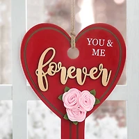 Glitzhome® 14" Valentine's Wooden Key-Shaped Door Hanger