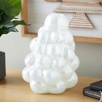 12" Clear Abstract Handmade Bubble Glass Vase