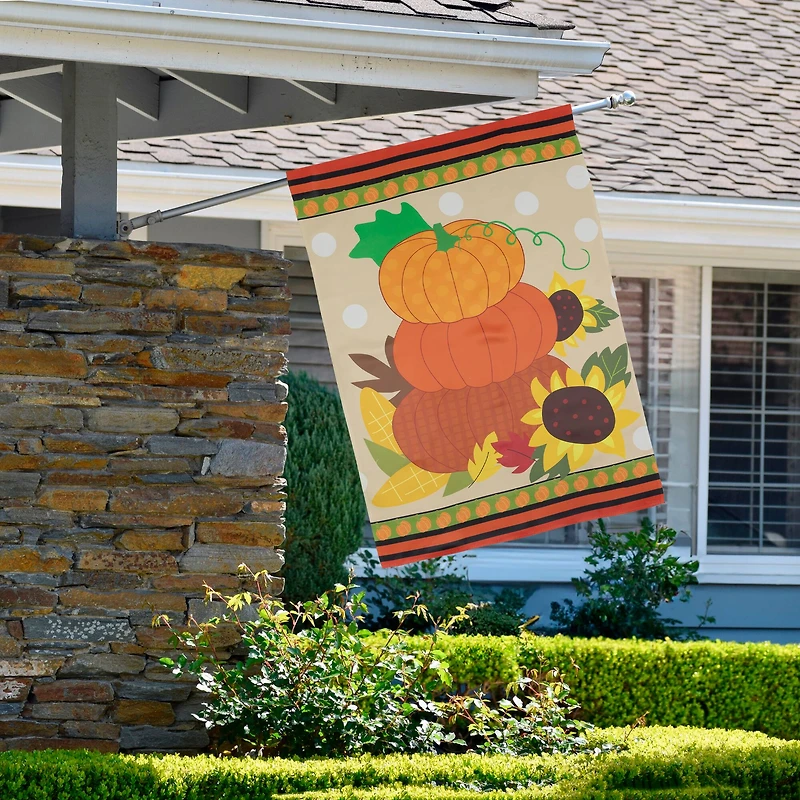 40" Pumpkins & Sunflowers Autumn Harvest Garden Flag