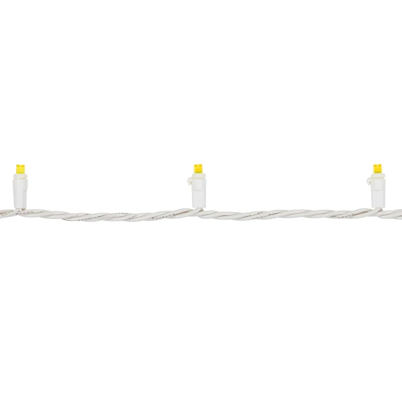 LED Wide Angle Christmas Lights - Yellow - 33' White Wire - 100 ct