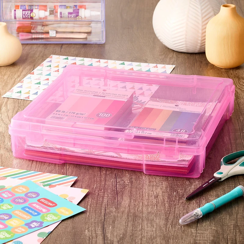 12" x 12" Pink Storage Case by Simply Tidy®