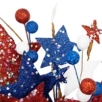 24" Stars & Stripes Glittered Patriotic Artificial Twig Wreath