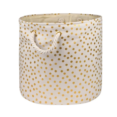 DII® Medium Round Gold Dots Polyester Bin